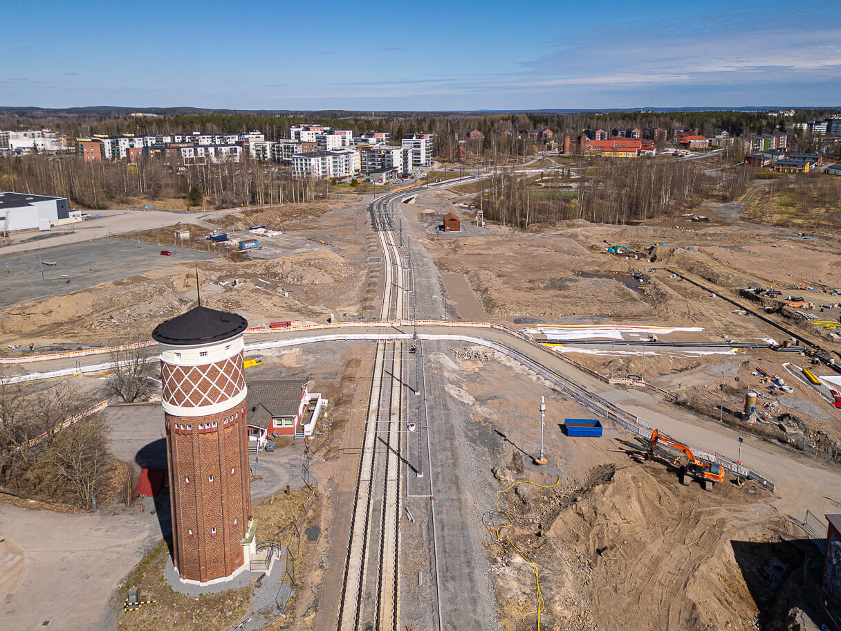 Tampereen ratikka, Hiedanrannan vesitorni