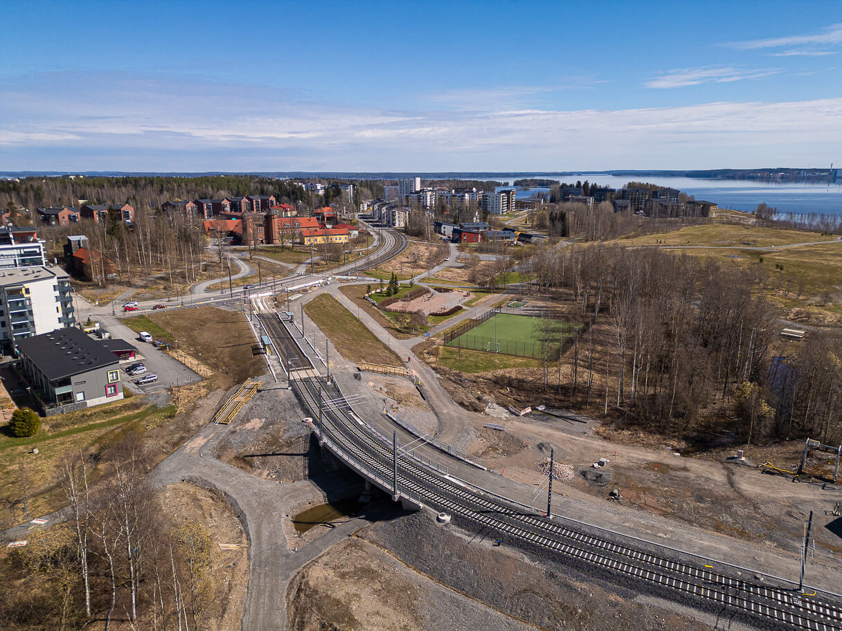 Tampereen ratikka, Niemen kartanon ratikkapysäkki, ilmakuva