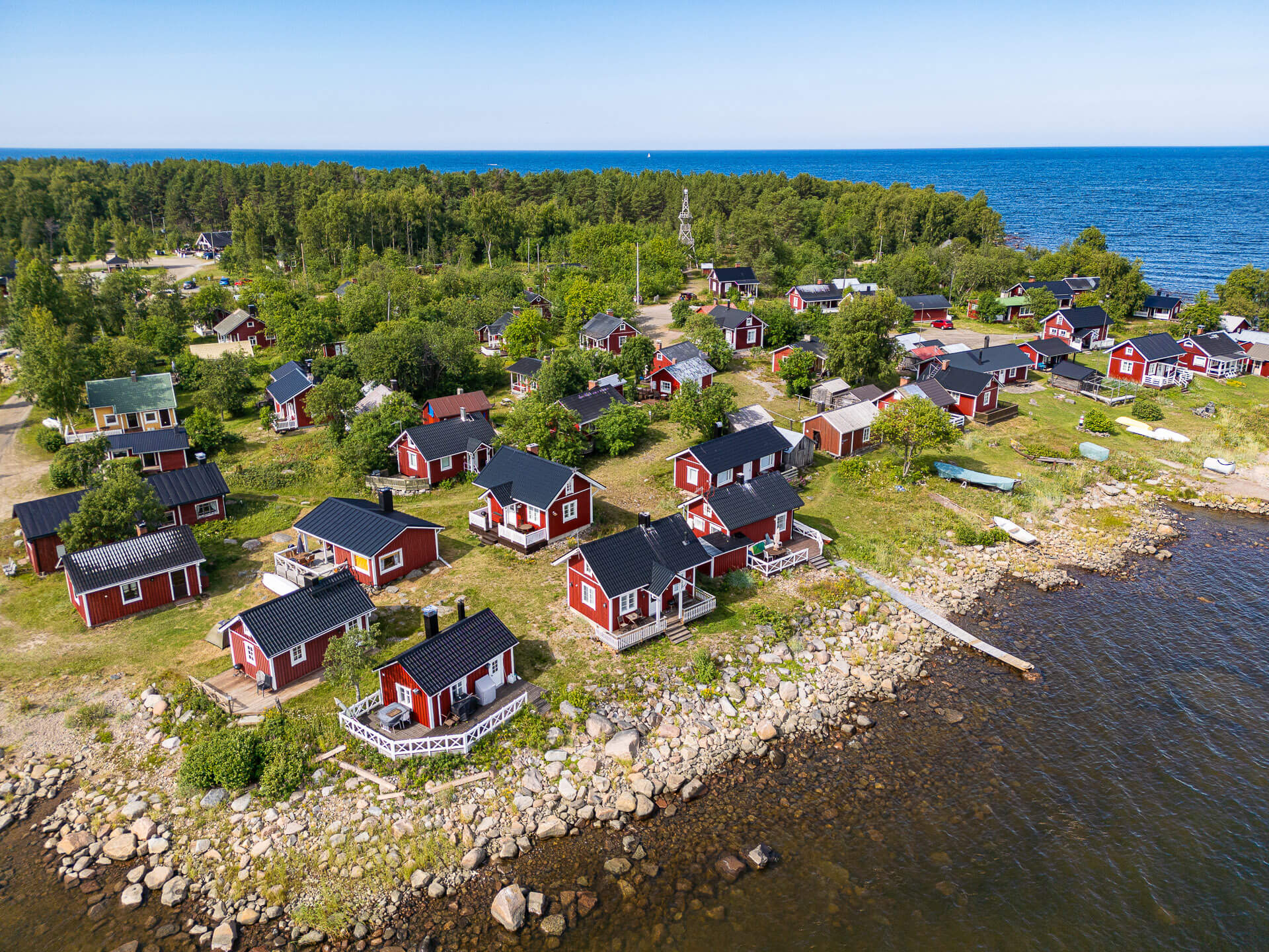 Ohtakarin kesämökit, Vattajanniemi, Lohtaja, Kokkola, ilmakuva