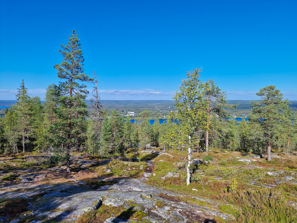 Näkymiä kohti pohjoista Kemijoelle ja Saarenkylän kaupunginosaan.